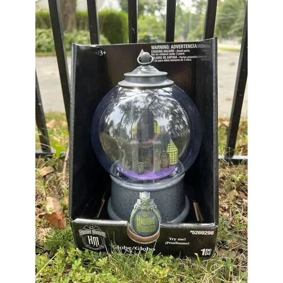 Haunted Mansion Animated Globe Cloche Swirling Bats "Ghost Host" Speaks New!